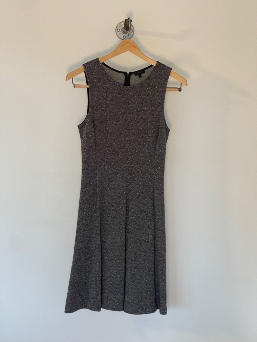 Theory Grey Marled Knit Fit & Flare Dress | Size 2
